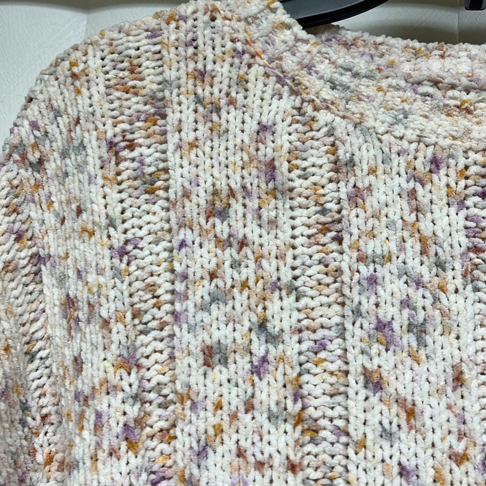 🤍Womens White Multi-Color Arizona Cropped Sweater - Picture 4 of 5